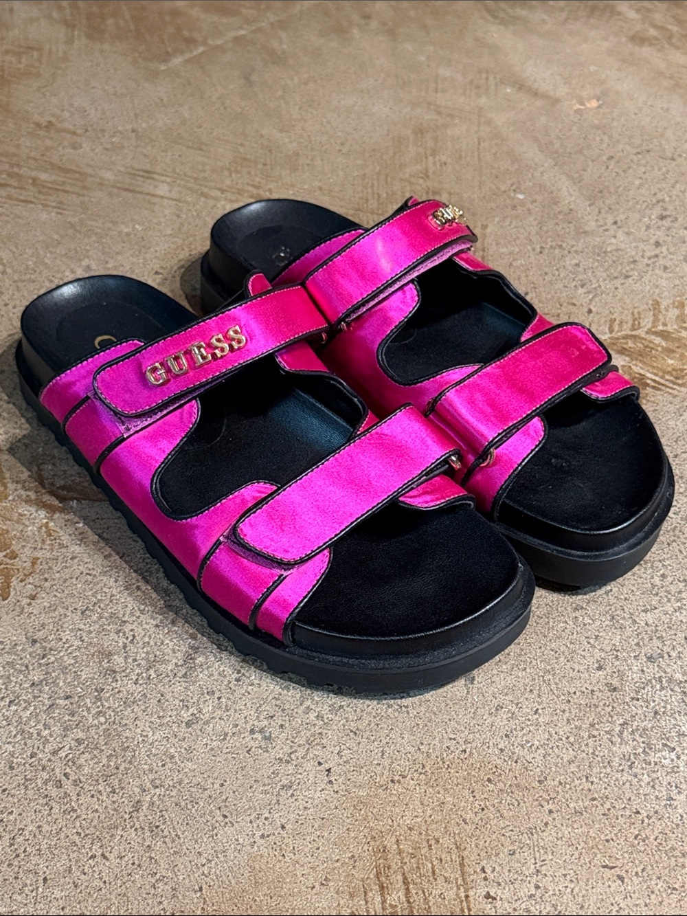 Guess Pink Satin Sandals